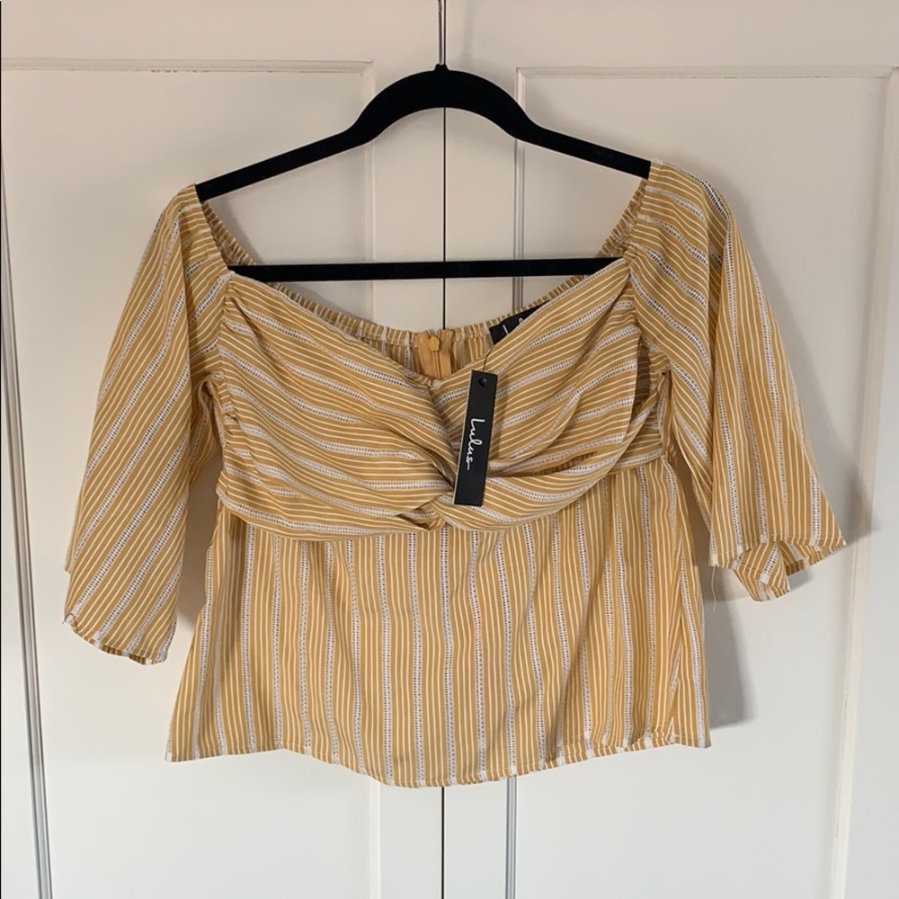 Yellow off the shoulder top